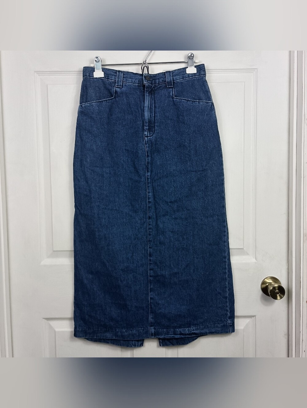 Vintage Lee Denim Maxi Skirt 10P High Waist Cotton Pencil Casual Western 90s Y2K